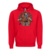 Red cowboy ranch Zipper Hoodie - SublimationCraftShop