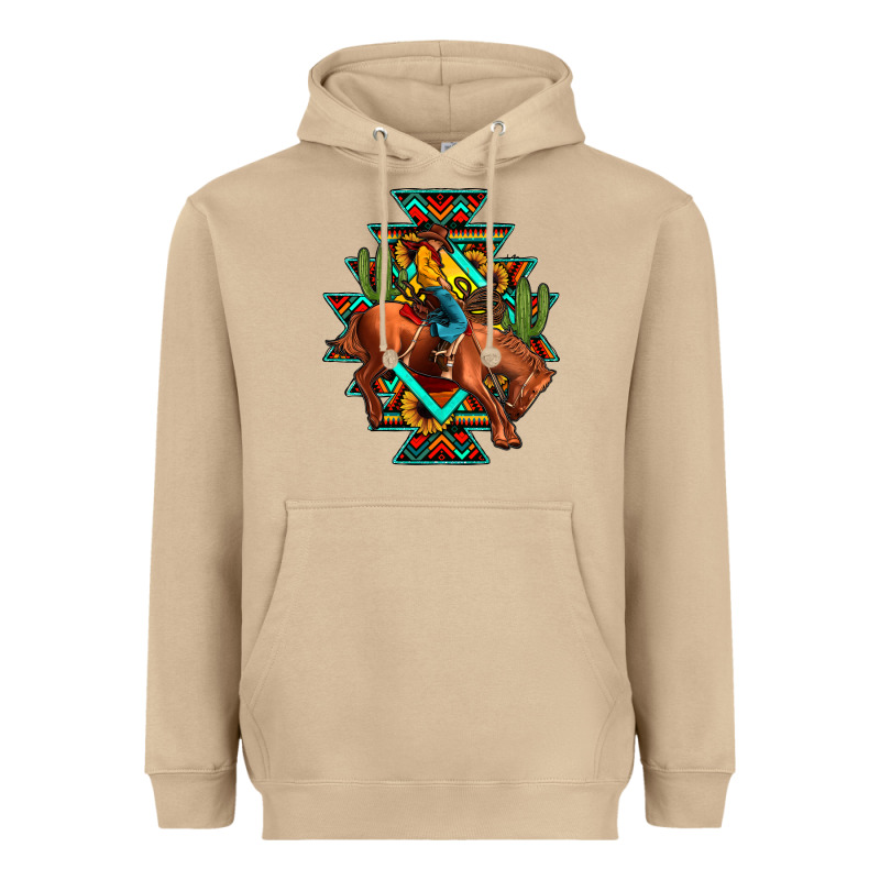 Aztec Rodeo Cowboy Heavyweight Hoodie by JahusDesignShop | Teevron
