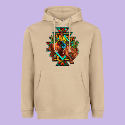 Aztec Rodeo Cowboy Heavyweight Hoodie Designed By Jahusdesignshop