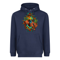 Navy aztec rodeo cowboy Heavyweight Hoodie - JahusDesignShop