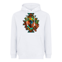 White aztec rodeo cowboy Heavyweight Hoodie - JahusDesignShop