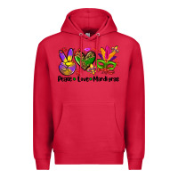 Cardinal peace love  mardi gras Premium Hoodie - AdoDesignShop