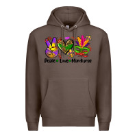 Coffee peace love  mardi gras Premium Hoodie - AdoDesignShop