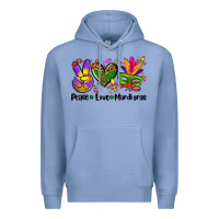 Colony Blue peace love  mardi gras Premium Hoodie - AdoDesignShop