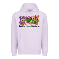 Lilac peace love  mardi gras Premium Hoodie - AdoDesignShop