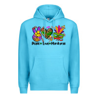 Ocean Blue peace love  mardi gras Premium Hoodie - AdoDesignShop