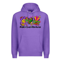 Purple peace love  mardi gras Premium Hoodie - AdoDesignShop
