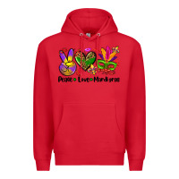 Red peace love  mardi gras Premium Hoodie - AdoDesignShop