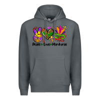 Rock peace love  mardi gras Premium Hoodie - AdoDesignShop