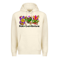 Sandshell peace love  mardi gras Premium Hoodie - AdoDesignShop