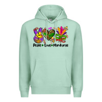 Seafoam peace love  mardi gras Premium Hoodie - AdoDesignShop