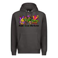 Smoke peace love  mardi gras Premium Hoodie - AdoDesignShop