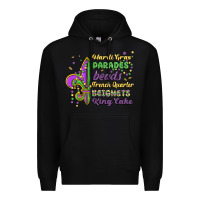 Black mardi gras parades beads french quarter beignets k Premium Hoodie - MaliasSmallBusiness
