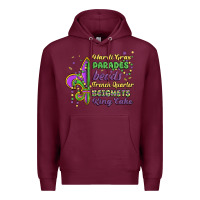 Burgundy mardi gras parades beads french quarter beignets k Premium Hoodie - MaliasSmallBusiness