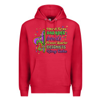 Cardinal mardi gras parades beads french quarter beignets k Premium Hoodie - MaliasSmallBusiness