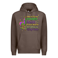 Coffee mardi gras parades beads french quarter beignets k Premium Hoodie - MaliasSmallBusiness