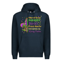 Navy mardi gras parades beads french quarter beignets k Premium Hoodie - MaliasSmallBusiness