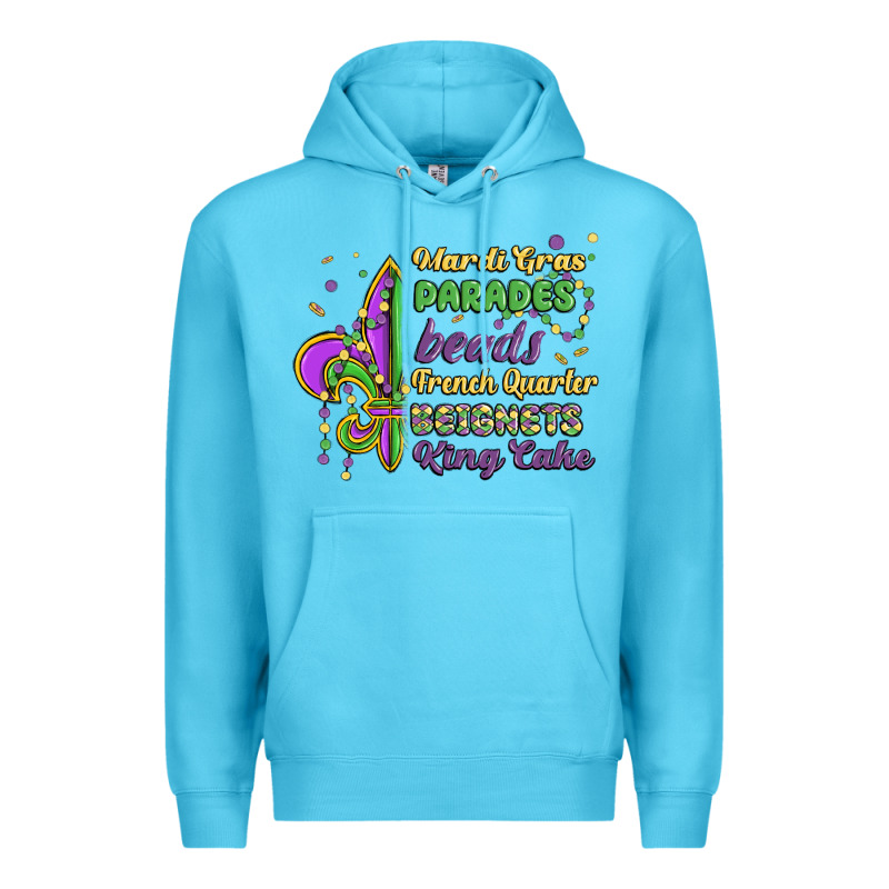 Mardi Gras Parades Beads French Quarter Beignets K Premium Hoodie by MaliasSmallBusiness | Teevron