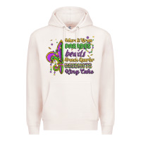 Pale Pink mardi gras parades beads french quarter beignets k Premium Hoodie - MaliasSmallBusiness