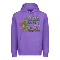 Purple mardi gras parades beads french quarter beignets k Premium Hoodie - MaliasSmallBusiness
