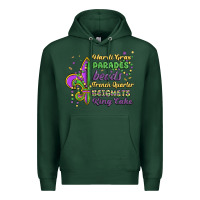 Sports Green mardi gras parades beads french quarter beignets k Premium Hoodie - MaliasSmallBusiness