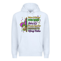White mardi gras parades beads french quarter beignets k Premium Hoodie - MaliasSmallBusiness