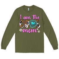 Army Green i am cool mom Long Sleeve Tee - texasbilliewilder