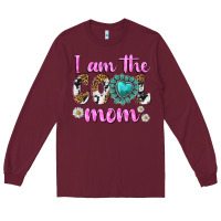Burgundy i am cool mom Long Sleeve Tee - texasbilliewilder