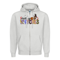 Dove Grey Drink Up Witches Zipper Hoodie - CowhideDigitalArt