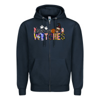 Navy Drink Up Witches Zipper Hoodie - CowhideDigitalArt
