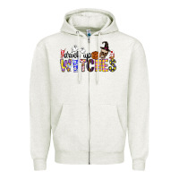 Oatmeal Heather Drink Up Witches Zipper Hoodie - CowhideDigitalArt