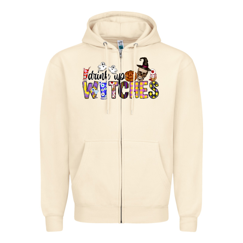 Drink Up Witches Zipper Hoodie by CowhideDigitalArt | Teevron