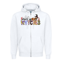 White Drink Up Witches Zipper Hoodie - CowhideDigitalArt