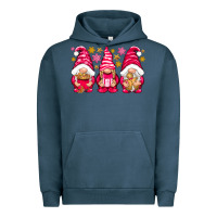 Pigment Midnight Navy Pink Christmas gnomes Urban Hoodie - NancyCooperArtShop