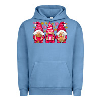 Pigment Pebble Blue Pink Christmas gnomes Urban Hoodie - NancyCooperArtShop