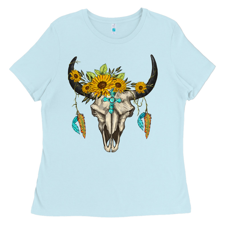 Bull Skull Western Ladies Tee by BarkalooDesign | Teevron