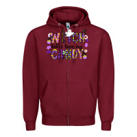 Burgundy Witch Better Have My Candy Zipper Hoodie - CowhideDigitalArt