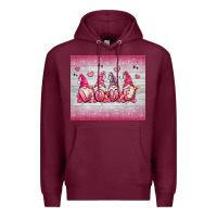 Burgundy valentine's day gnomes Premium Hoodie - MaliasSmallBusiness