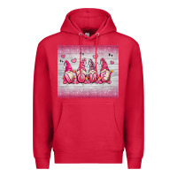 Cardinal valentine's day gnomes Premium Hoodie - MaliasSmallBusiness