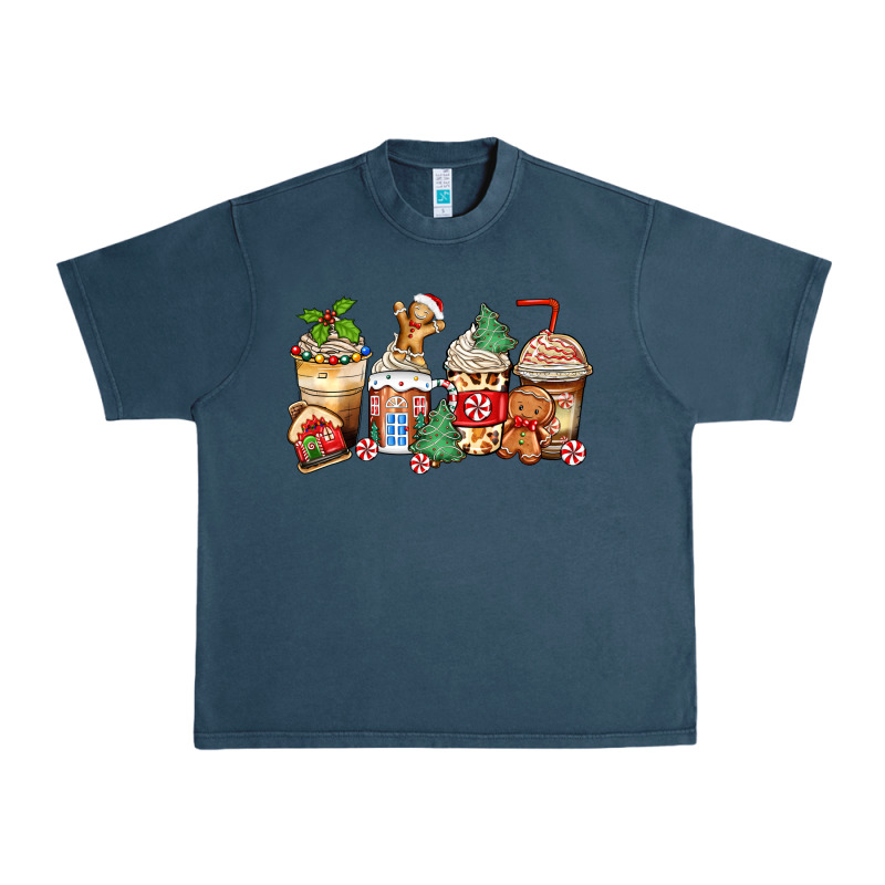 Christmas Gingerbread Coffee Cups Urban Heavy Tee by Zillion Design Studio | Teevron