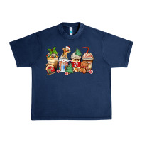Navy christmas gingerbread coffee cups Urban Heavy Tee - Zillion Design Studio