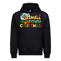 Black Small town Christmas Urban Hoodie - NancyCooperArtShop