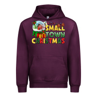 Mauve Wine Small town Christmas Urban Hoodie - NancyCooperArtShop