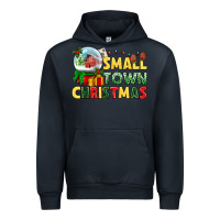 Navy Small town Christmas Urban Hoodie - NancyCooperArtShop