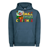 Pigment Midnight Navy Small town Christmas Urban Hoodie - NancyCooperArtShop