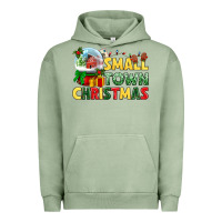 Pigment Oil Green Small town Christmas Urban Hoodie - NancyCooperArtShop