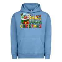 Pigment Pebble Blue Small town Christmas Urban Hoodie - NancyCooperArtShop