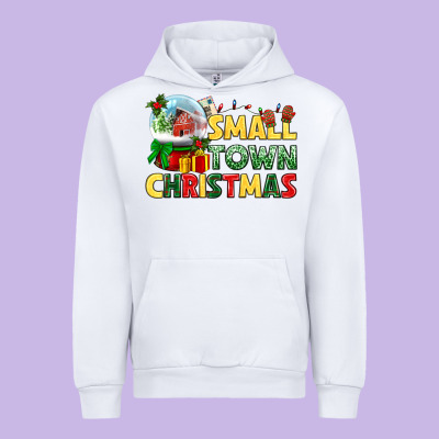 Small Town Christmas Urban Hoodie Designed By Nancycooperartshop