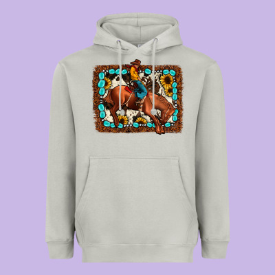Rodeo Cowboy Heavyweight Hoodie Designed By Jahusdesignshop