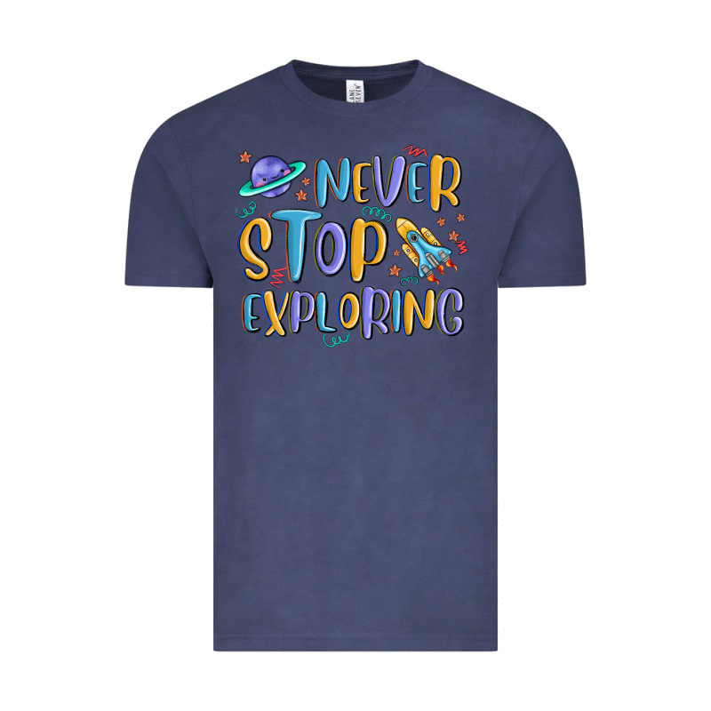 Never Stop Exploring Vintage Tee by MaliasSmallBusiness | Teevron